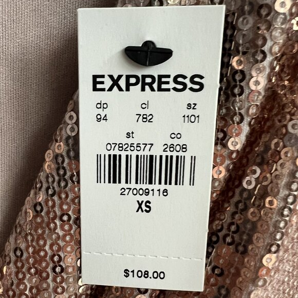 NWT Express Gold Sequin Dress Size XS - Picture 4 of 5